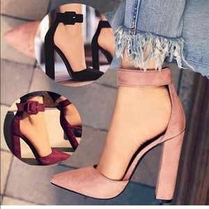 Pink Suede heels summer women’s sandals